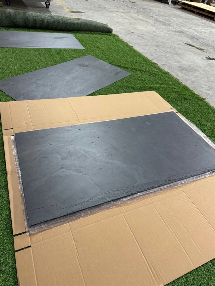 black stone cladding panels outdoor