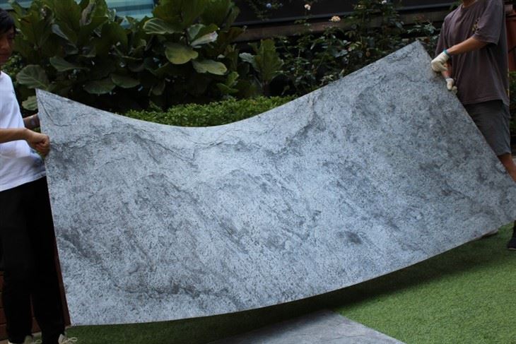 Silver Gray Quartzite F111 Flexible Ultra Thin Slate Veneer For Wall Cladding